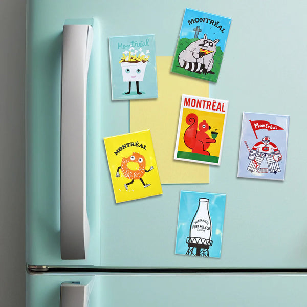 Aimant pour frigo à thème poutine, avec forte puissance magnétique, idéal pour la décoration de cuisine.