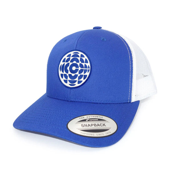 Casquette trucker bleu roi et blanche avec logo CBC Bleu