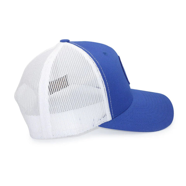 Casquette trucker bleu roi et blanche avec logo CBC Bleu