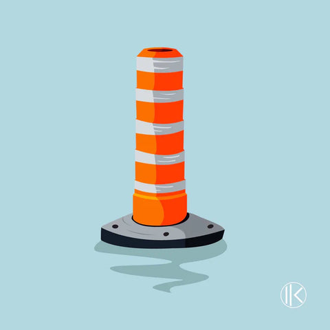 Icône de cône de construction, symbolisant le développement continu et la vie urbaine au Canada.