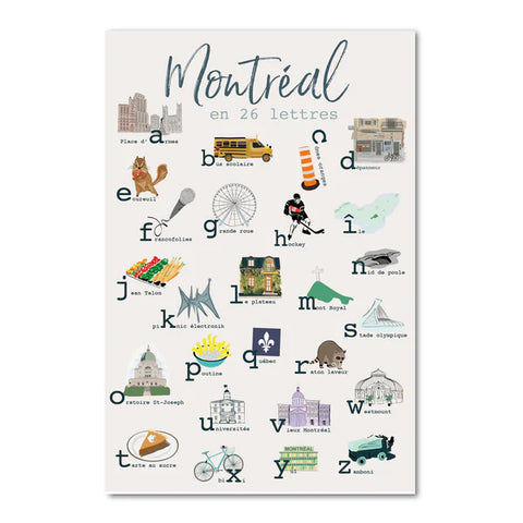 Carte Postale Montréal en 26 lettres