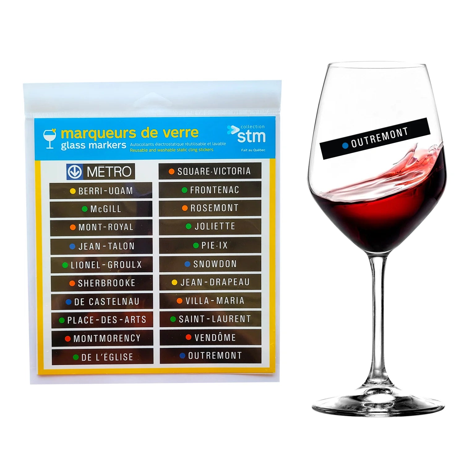 Marqueurs de verre - Stations de Métro