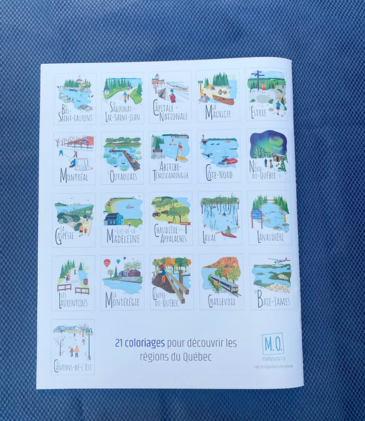 Cahier à colorier des régions du Québec
