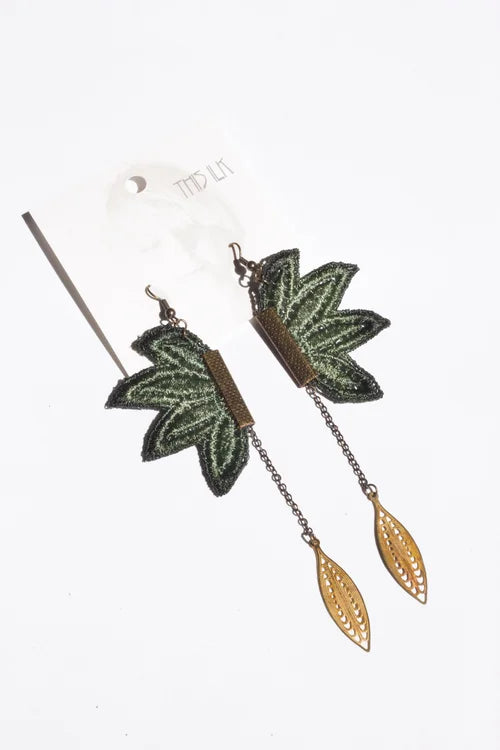 Boucles d’oreilles Pendulum army green