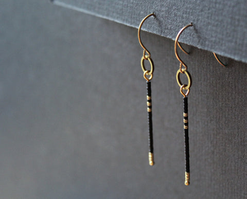 Boucles d'oreilles Larna Noir et doré