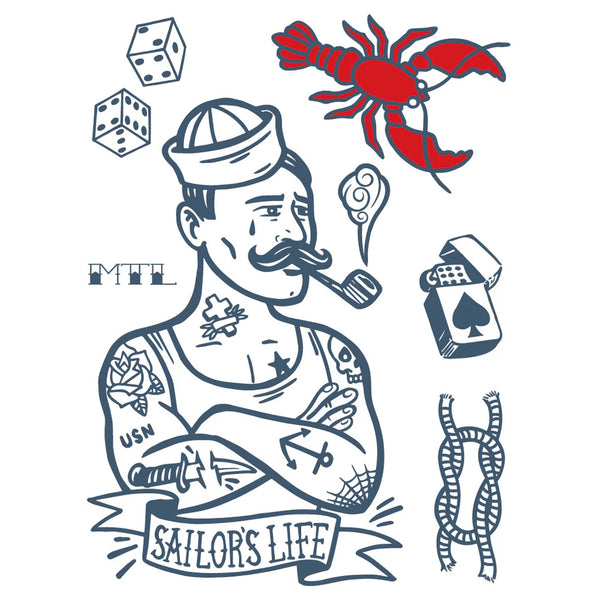 Tatouages temporaires - L'homme de la mer