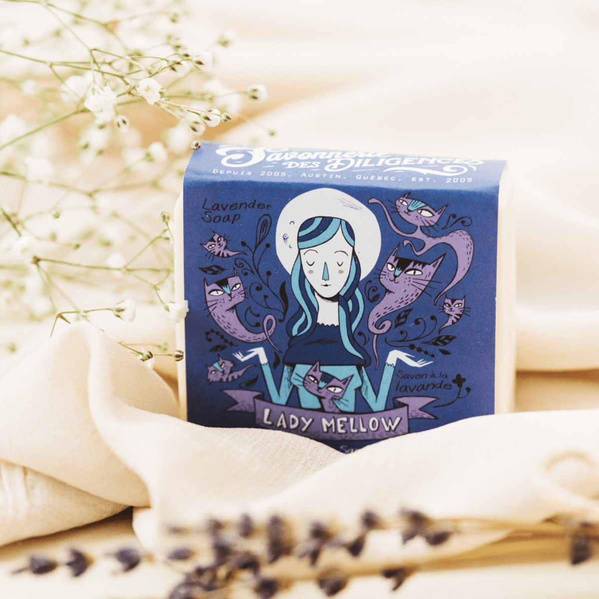 Savon Lady Mellow - bois de hô, lavande et patchouli