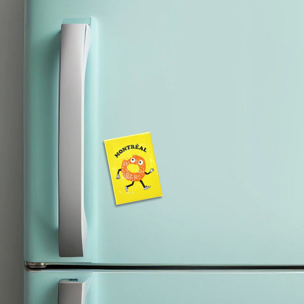 Aimant décoratif avec illustration de bagel, idéal pour les amateurs de cuisine, avec une forte puissance magnétique.