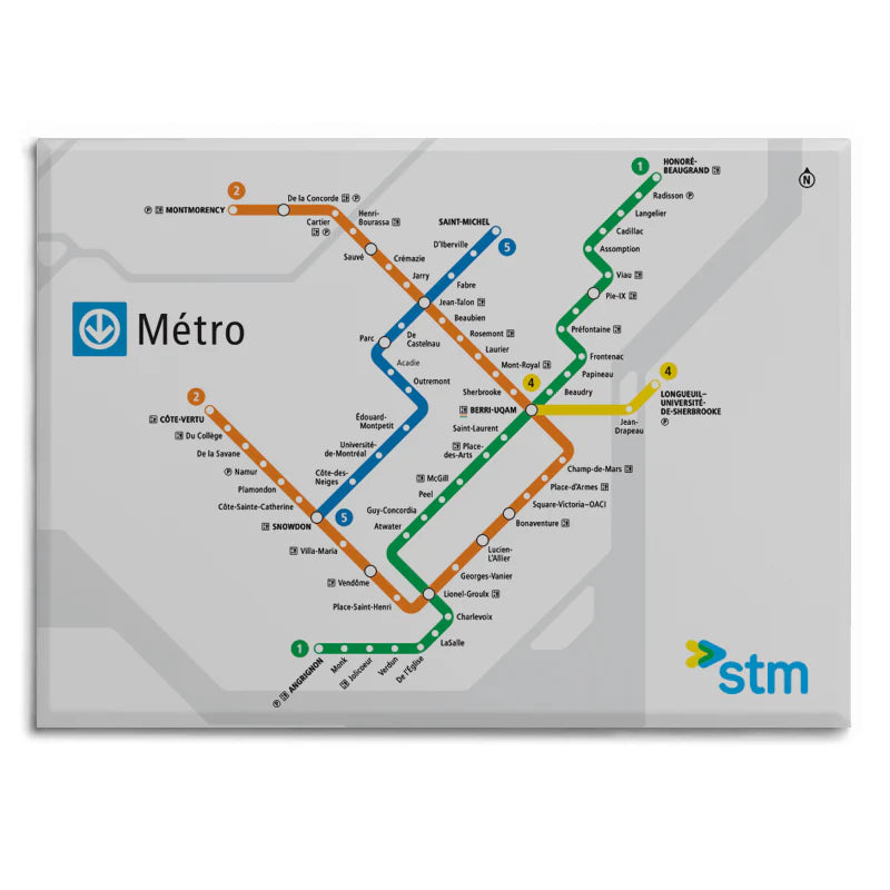 Aimant Plan du Métro blanc