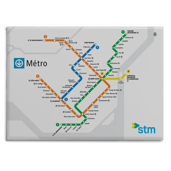 Aimant Plan du Métro blanc