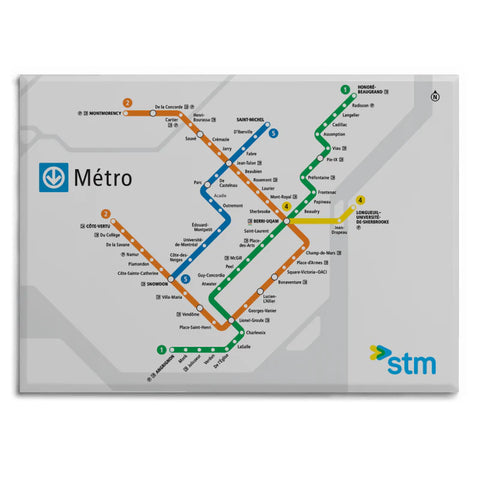 Aimant Plan du Métro blanc