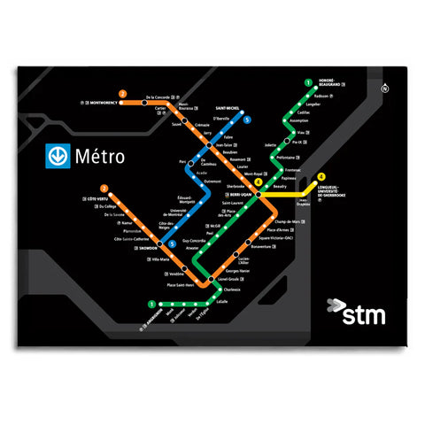 Aimant plan de Métro noir