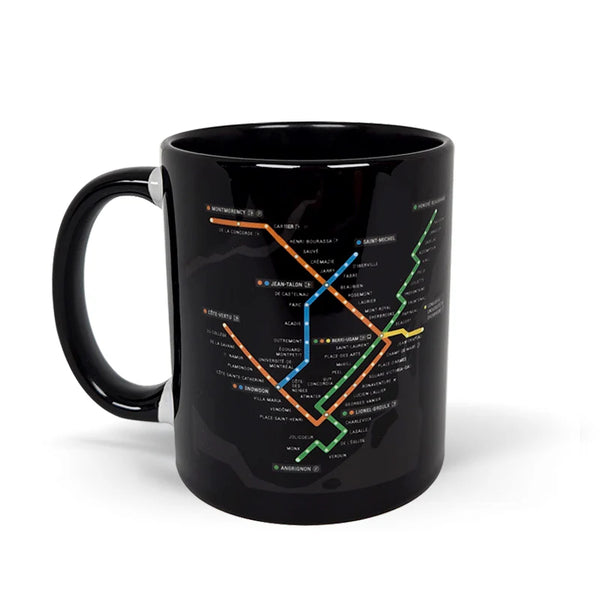 Tasse - Plan du métro noir