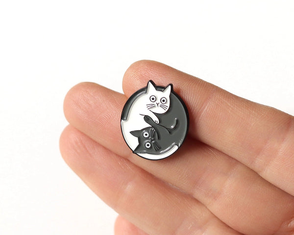 Yin Yang - Épinglette chats
