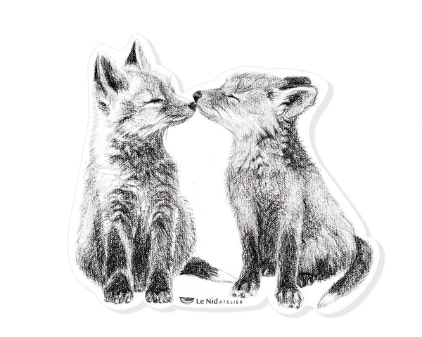 Adorable autocollants de renards