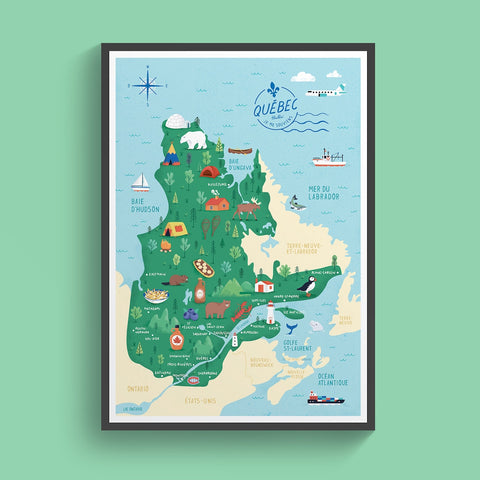 Affiche Carte du Québec