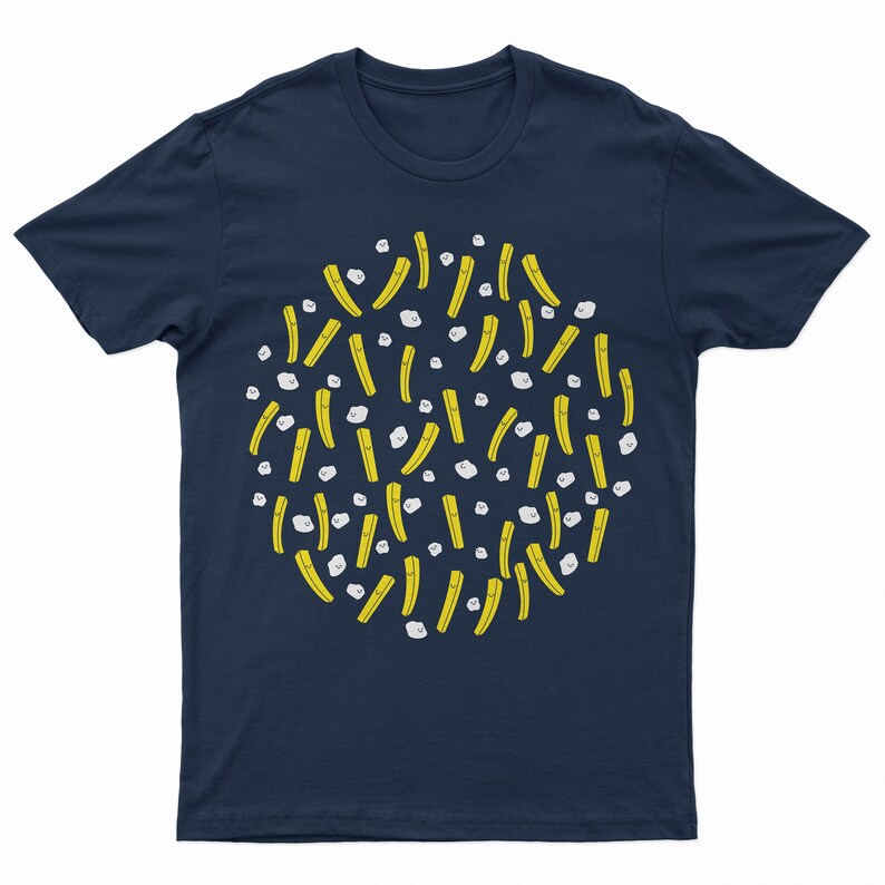 T-shirt illustration Poutine bleu
