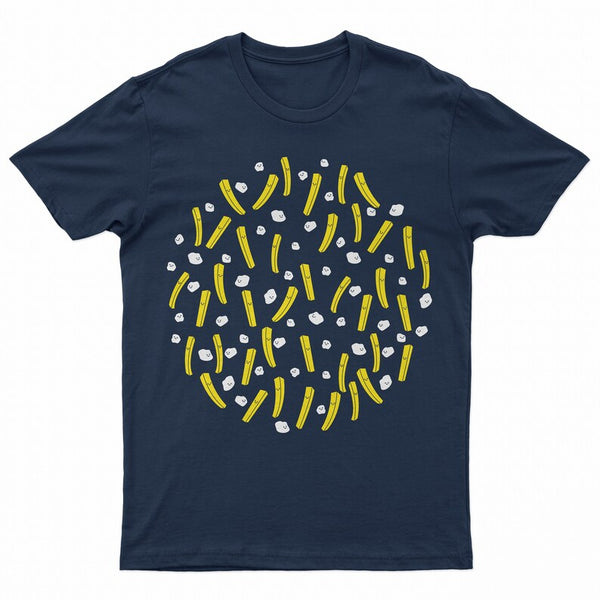 T-shirt illustration Poutine bleu