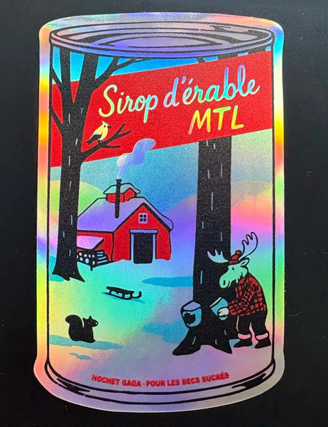 Autocollant holographique Sirop d'érable