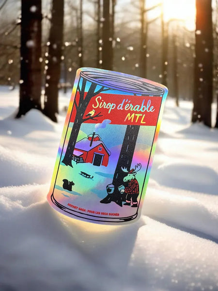 Autocollant holographique Sirop d'érable