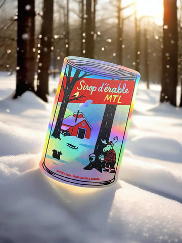 Autocollant holographique Sirop d'érable