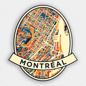 Autocollant carte de Montréal