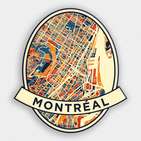 Autocollant carte de Montréal