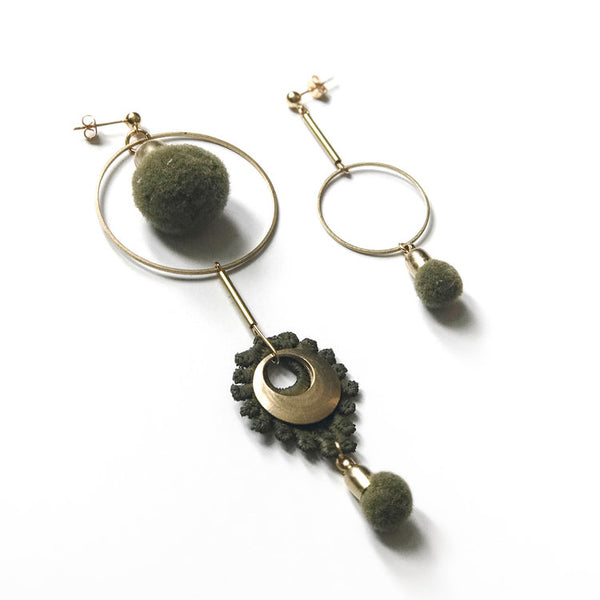 Boucles d'oreilles d'artillerie Vert olive