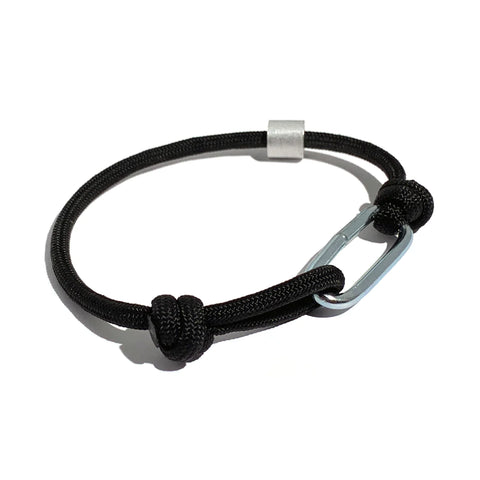 BRA309 - Bracelet en corde avec maillon noir
