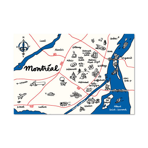 Carte postale Carte Montréal