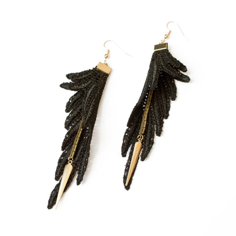 Boucles d'oreilles Parrot noir