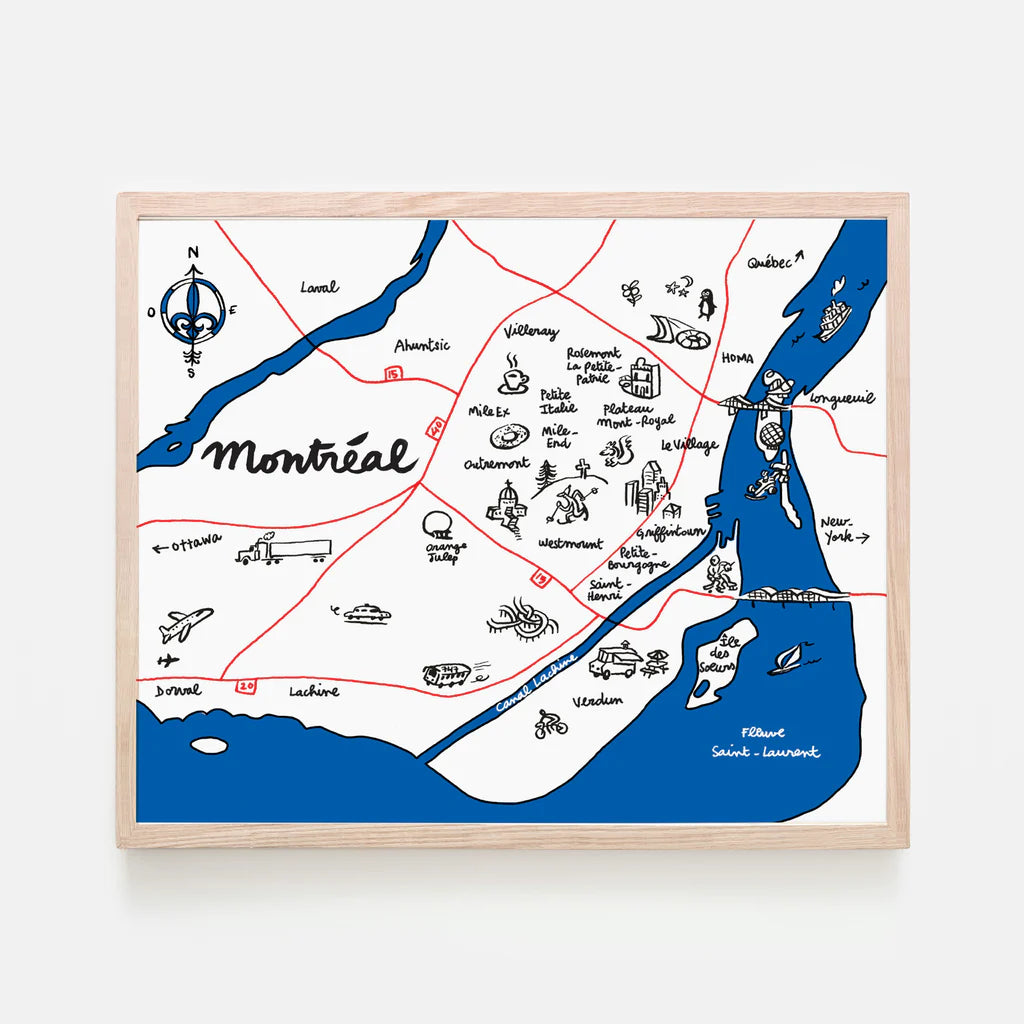Affiche Carte de Montréal