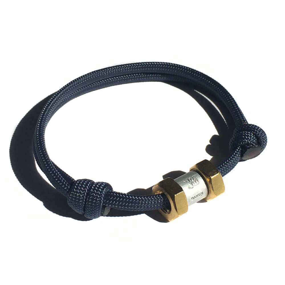 BRA325 - Bracelet en corde de bateau bleu