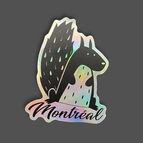 Sticker Écureuil, autocollant Montréal irisé