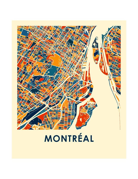Affiche I LIKE MAP couleur