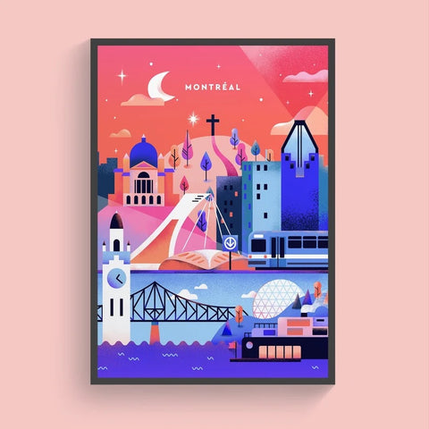 Affiche Montréal en rose