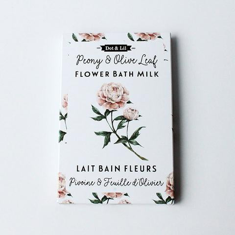 Sachet lait bain Fleurs Pivoine & Feuille d'Olivier